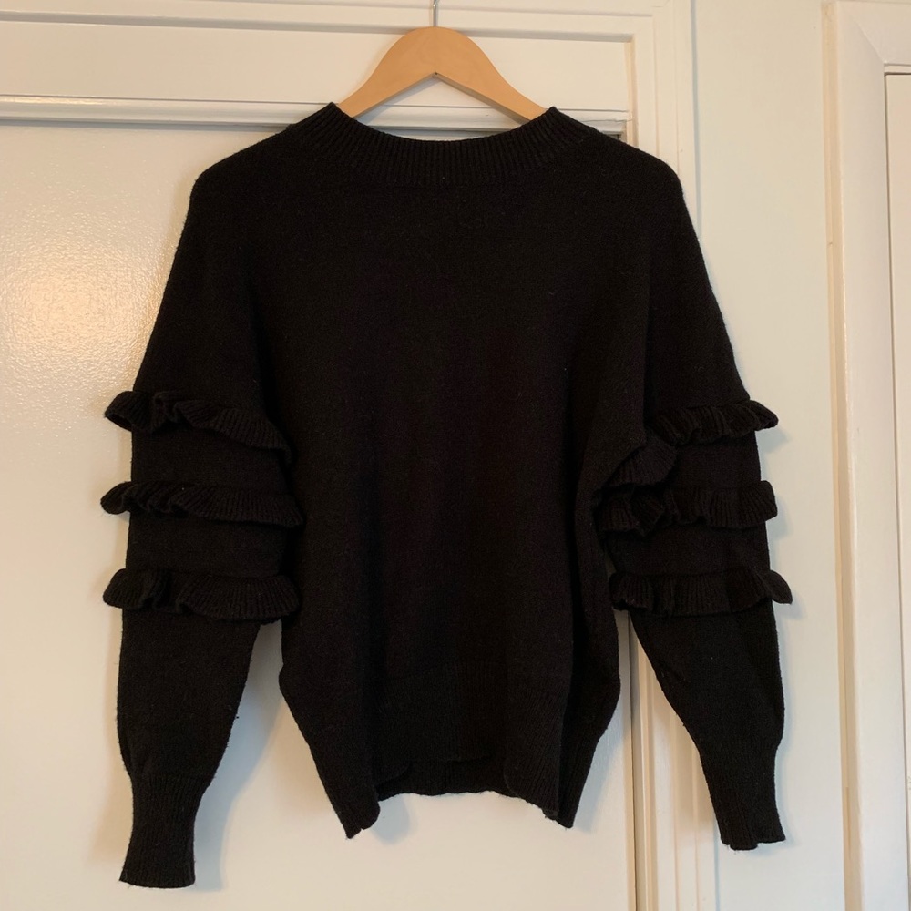 Anthropologie Black Crewneck Sweater